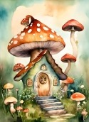 Mushroom House Nokia C20 Wallpaper