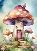 Mushroom House LG Optimus 3D Cube SU870 Wallpaper