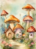 Mushroom House LG K20 (2019) Wallpaper