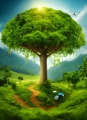 Green Tree Vivo V19 Wallpaper