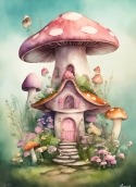 Mushroom House Oppo K9x Wallpaper