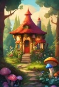 Mushroom House HTC One Dual Sim Wallpaper