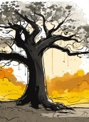 Tree Painting Samsung Galaxy S II Skyrocket HD I757 Wallpaper