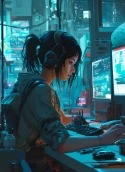 Cyberpunk Girl Sony Xperia C4 Dual Wallpaper