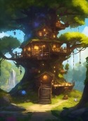 Tree House Samsung Vibrant Wallpaper