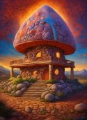 Ancient Mushroom House Oppo F11 Wallpaper
