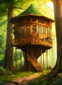 Forest Tree House Huawei Ascend Y330 Wallpaper
