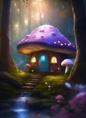 Mushroom House Lava A68 Wallpaper