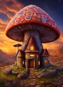 Ancient Mushroom House OnePlus Pad Go Wallpaper
