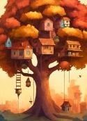Tree Houses Oppo F25 Pro Wallpaper