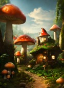 Mushroom Village  Mobile Phone Wallpaper