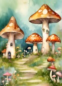 Mushroom House Apple iPhone 4 CDMA Wallpaper