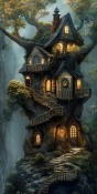 Old Tree House Realme V13 5G Wallpaper